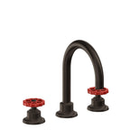 California Faucets Descanso Works 8" Llave de Lavabo de 3 Orificios para Cubierta, con Dos Manerales - Pico de Arco - Bronce Bella Terra