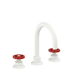 California Faucets Descanso Works 8" Llave de Lavabo de 3 Orificios para Cubierta, con Dos Manerales - Pico de Arco - Blanco Mate