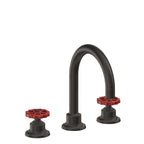 California Faucets Descanso Works 8" Llave de Lavabo de 3 Orificios para Cubierta, con Dos Manerales - Pico de Arco - Bronce Oscuro