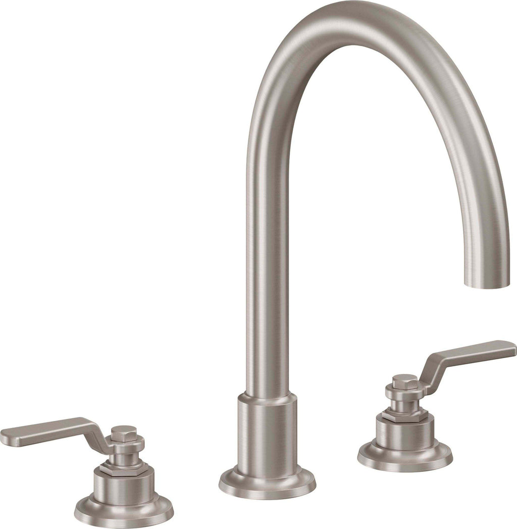 California Faucets Descanso Works Juego Completo para Tina Romana - Pico de Arco - Níquel Satinado