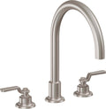 California Faucets Descanso Works Juego Completo para Tina Romana - Pico de Arco - Níquel Satinado