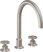 California Faucets Descanso Works Juego Completo para Tina Romana - Pico de Arco - Níquel Satinado