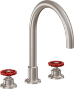 California Faucets Descanso Works Juego Completo para Tina Romana - Pico de Arco - Níquel Satinado