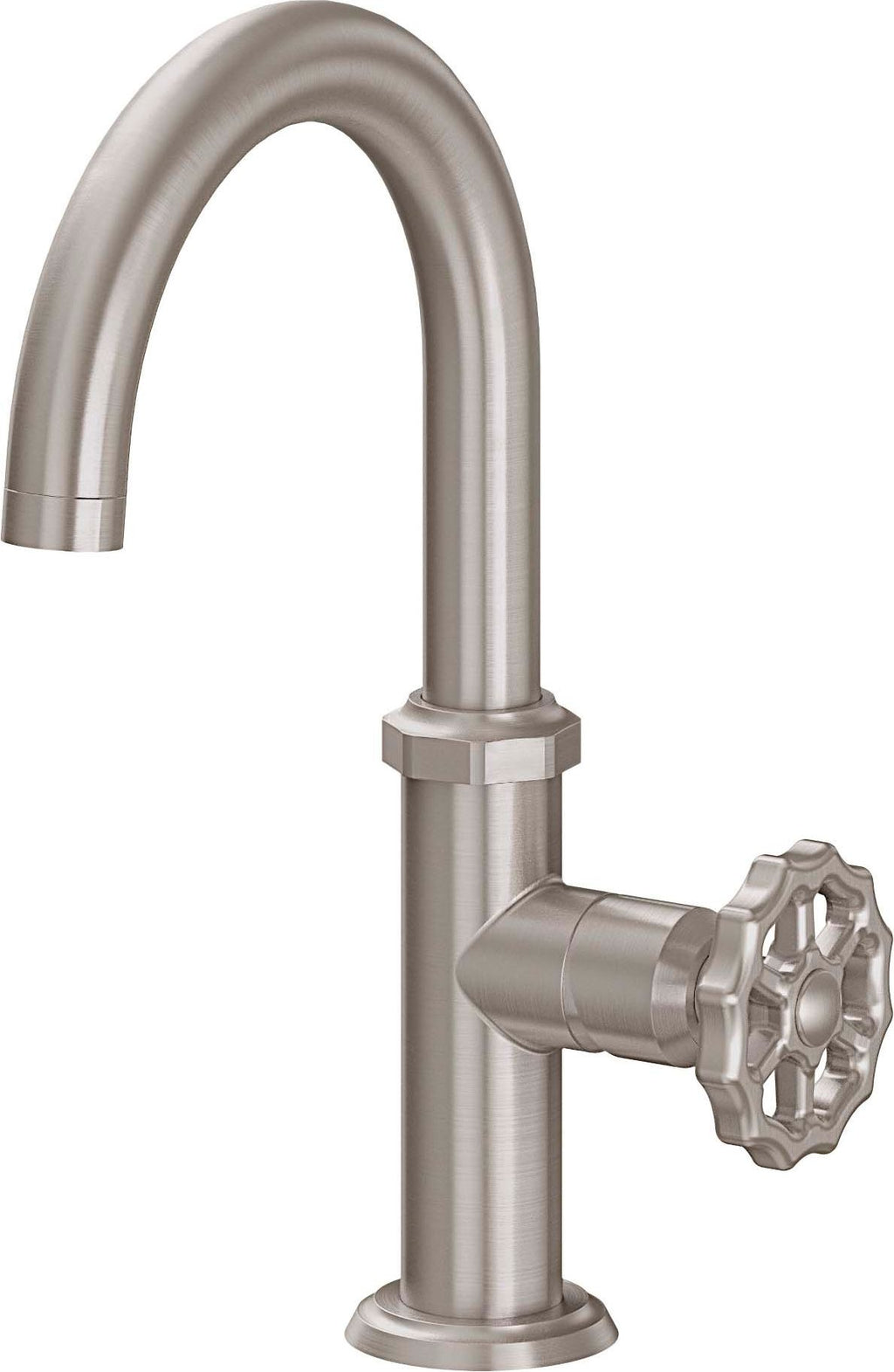 California Faucets Tamalpais Llave Monohoyo para Lavabo/Bar - Surtidor Alto - Níquel Satinado