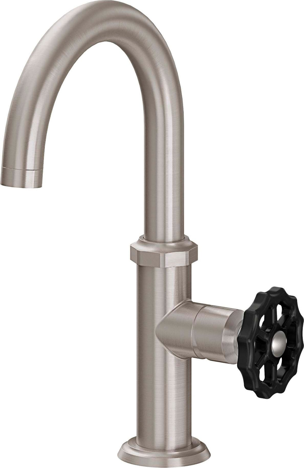 California Faucets Descanso Works Llave de Lavabo/Bar de Un Solo Orificio - Pico Bajo - Níquel Satinado