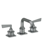California Faucets Steampunk Bay 8" Llave de Lavabo de 3 Orificios para Cubierta, con Dos Manerales - Pico Quad Bajo - Níquel Negro
