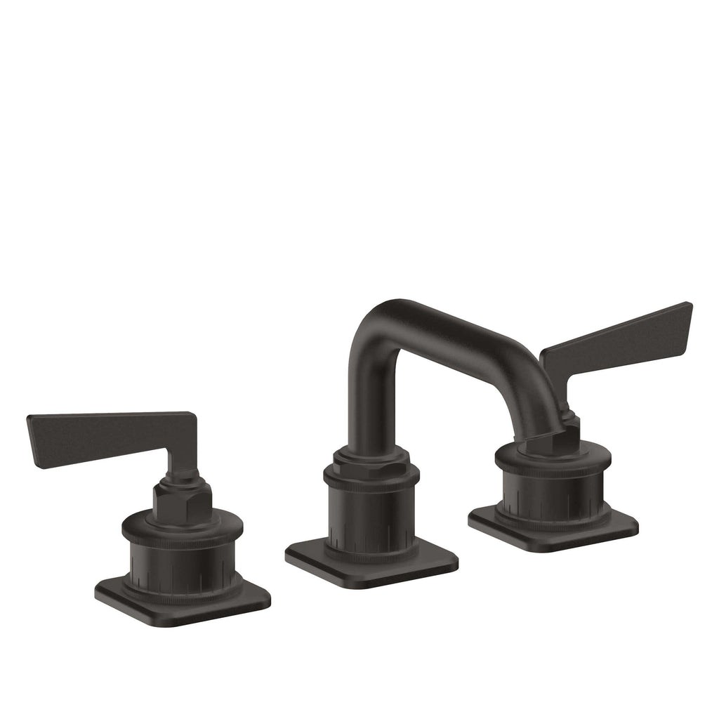 California Faucets Steampunk Bay 8" Llave de Lavabo de 3 Orificios para Cubierta, con Dos Manerales - Pico Quad Bajo - Bronce Oscuro
