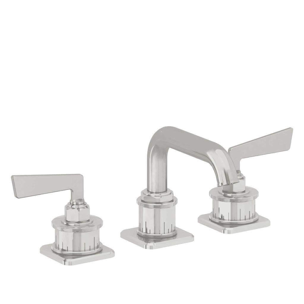 California Faucets Steampunk Bay 8" Llave de Lavabo de 3 Orificios para Cubierta, con Dos Manerales - Pico Quad Bajo - Cromo Pulido