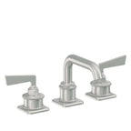 California Faucets Steampunk Bay 8" Llave de Lavabo de 3 Orificios para Cubierta, con Dos Manerales - Pico Quad Bajo - Cromo Satinado