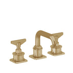 California Faucets Steampunk Bay 8" Llave de Lavabo de 3 Orificios para Cubierta, con Dos Manerales - Pico Quad Bajo - Latón Bruñido
