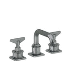 California Faucets Steampunk Bay 8" Llave de Lavabo de 3 Orificios para Cubierta, con Dos Manerales - Pico Quad Bajo - Níquel Negro