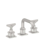 California Faucets Steampunk Bay 8" Llave de Lavabo de 3 Orificios para Cubierta, con Dos Manerales - Pico Quad Bajo - Cromo Pulido