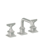 California Faucets Steampunk Bay 8" Llave de Lavabo de 3 Orificios para Cubierta, con Dos Manerales - Pico Quad Bajo - Cromo Satinado