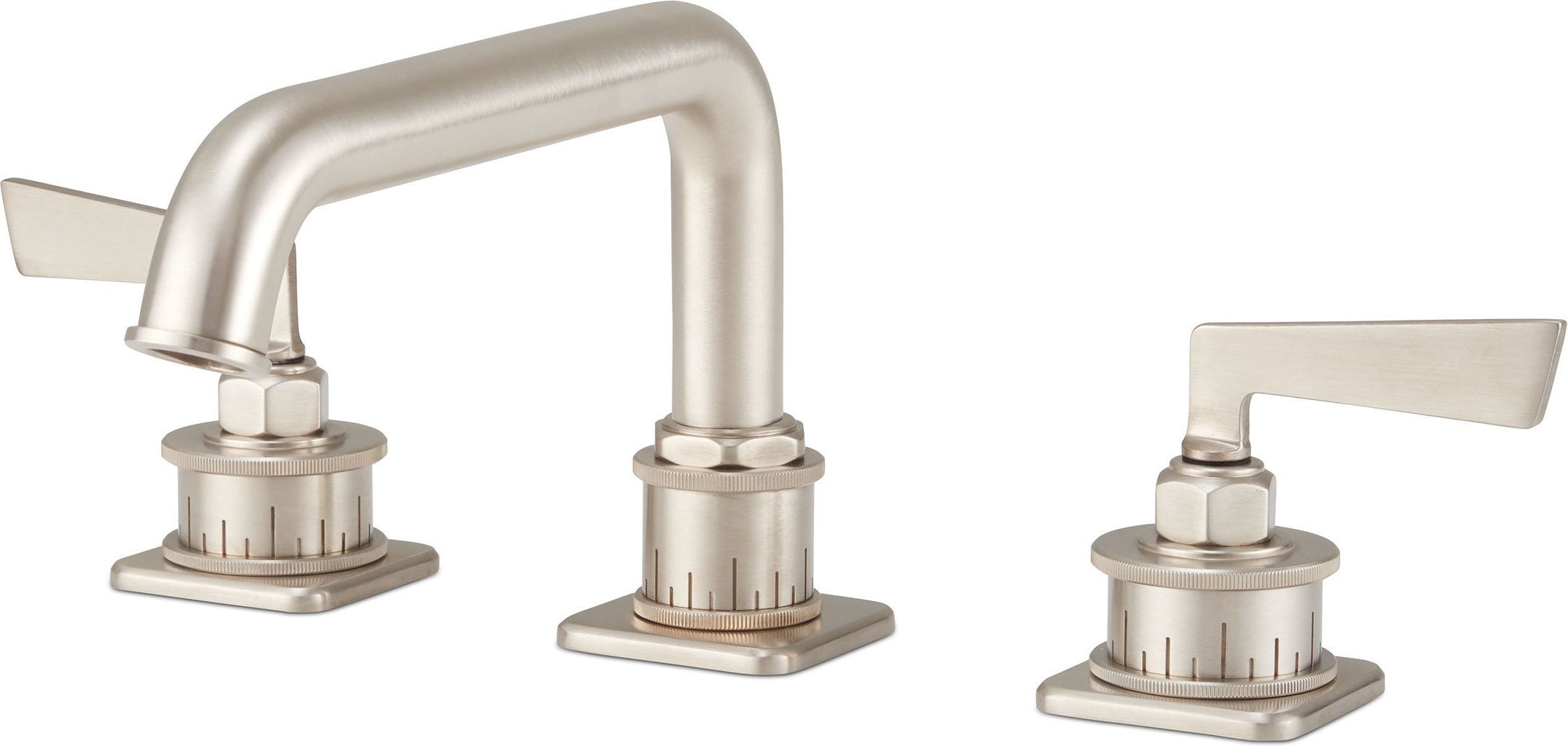 California Faucets Steampunk Bay Juego Completo para Tina Romana - Pico Quad Bajo - Níquel Satinado