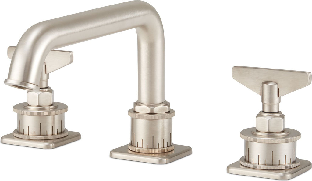 California Faucets Steampunk Bay Juego Completo para Tina Romana - Pico Quad Bajo - Níquel Satinado