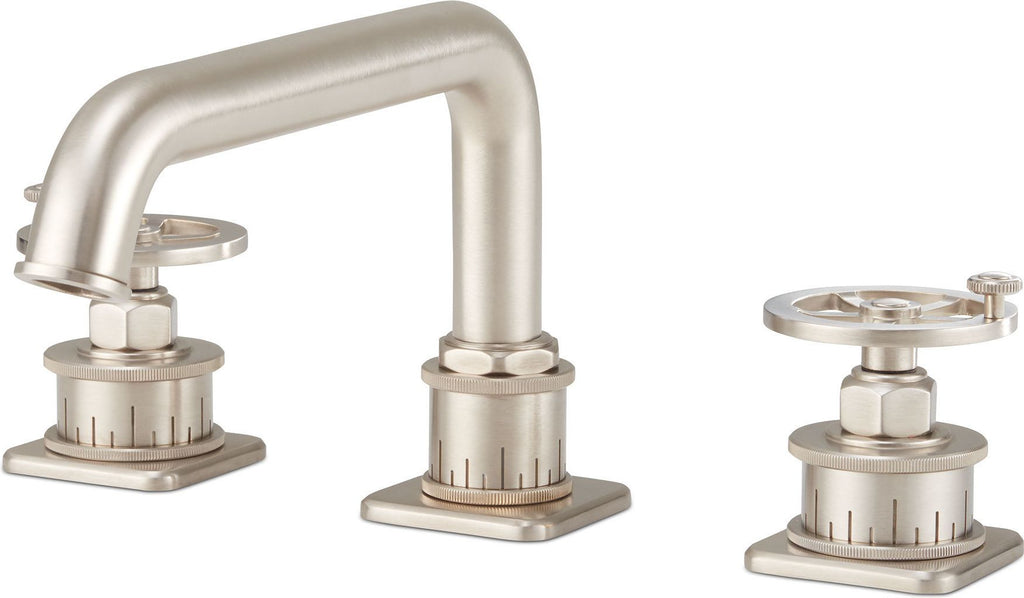 California Faucets Steampunk Bay Juego Completo para Tina Romana - Pico Quad Bajo - Níquel Satinado