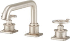California Faucets Steampunk Bay Juego Completo para Tina Romana - Pico Quad Bajo - Níquel Satinado