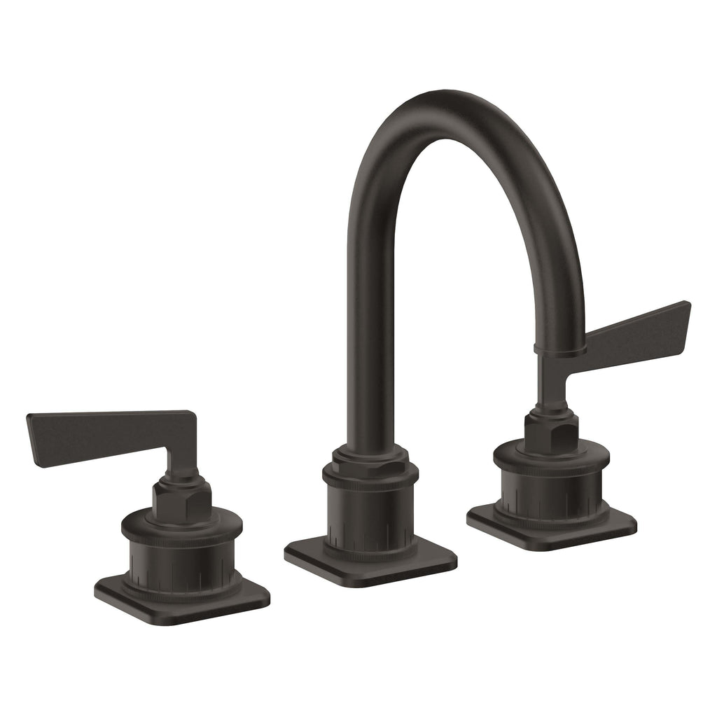 California Faucets Steampunk Bay 8" Llave de Lavabo de 3 Orificios para Cubierta, con Dos Manerales - Pico de Arco - Bronce Oscuro