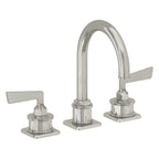 California Faucets Steampunk Bay 8" Llave de Lavabo de 3 Orificios para Cubierta, con Dos Manerales - Pico de Arco - Níquel Pulido
