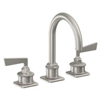 California Faucets Steampunk Bay 8" Llave de Lavabo de 3 Orificios para Cubierta, con Dos Manerales - Pico de Arco - Acero Inoxidable Ultra