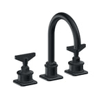 California Faucets Steampunk Bay 8" Llave de Lavabo de 3 Orificios para Cubierta, con Dos Manerales - Pico de Arco - Carbón