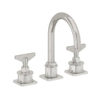 California Faucets Steampunk Bay 8" Llave de Lavabo de 3 Orificios para Cubierta, con Dos Manerales - Pico de Arco - Cromo Pulido