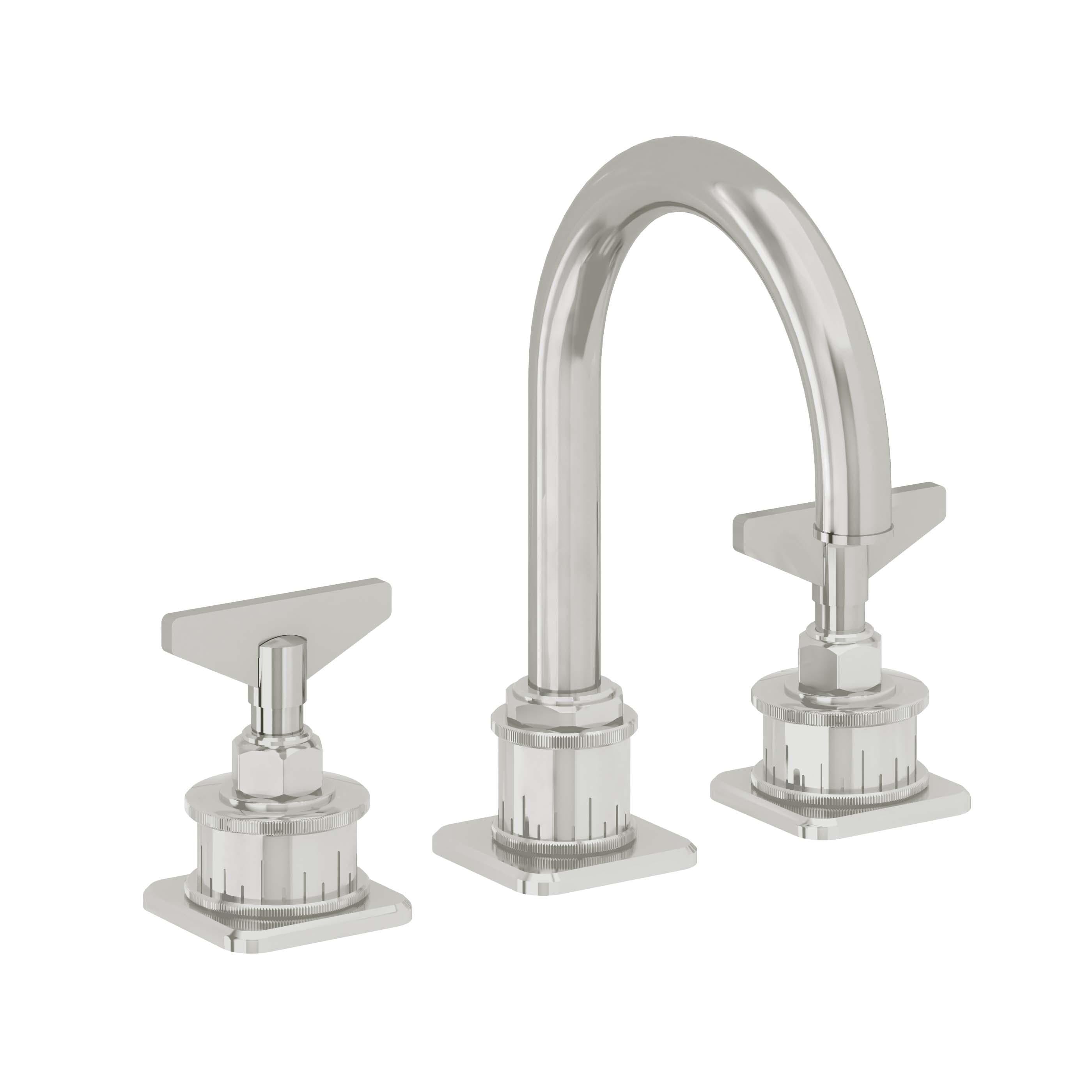 California Faucets Steampunk Bay 8" Llave de Lavabo de 3 Orificios para Cubierta, con Dos Manerales - Pico de Arco - Cromo Pulido