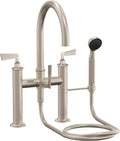 California Faucets Steampunk Bay Contemporaneo Llenador de Tina de Montaje en Cubierta - Níquel Satinado