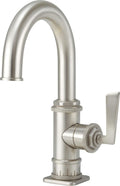 California Faucets Steampunk Bay Llave de Lavabo/Bar de Un Solo Orificio - Pico Bajo - Pico de Arco - Palanca