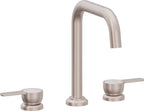California Faucets Capitola Llave de Lavabo de 8" de 3 Orificios para Cubierta, con Dos Manerales - Pico Quad, Palanca - Níquel Satinado