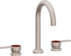 California Faucets Capitola Llave de Lavabo de 8" de 3 Orificios para Cubierta, con Dos Manerales - Pico Alto, Palanca - Níquel Satinado