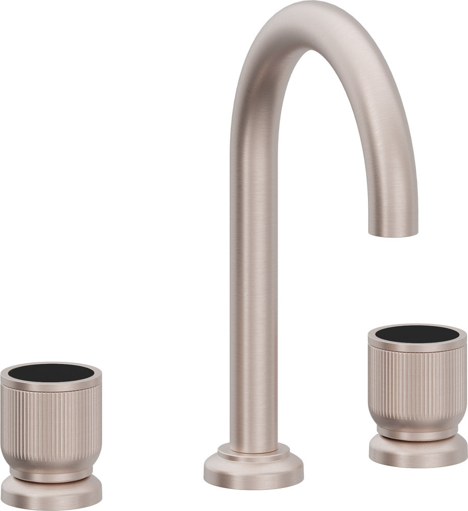 California Faucets Capitola Llave de Lavabo de 8" de 3 Orificios para Cubierta, con Dos Manerales - Pico Alto, Cilíndrica - Níquel Satinado
