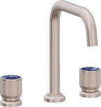 California Faucets Capitola Llave de Lavabo de 8" de 3 Orificios para Cubierta, con Dos Manerales - Pico Quad, Cilíndrica - Níquel Satinado