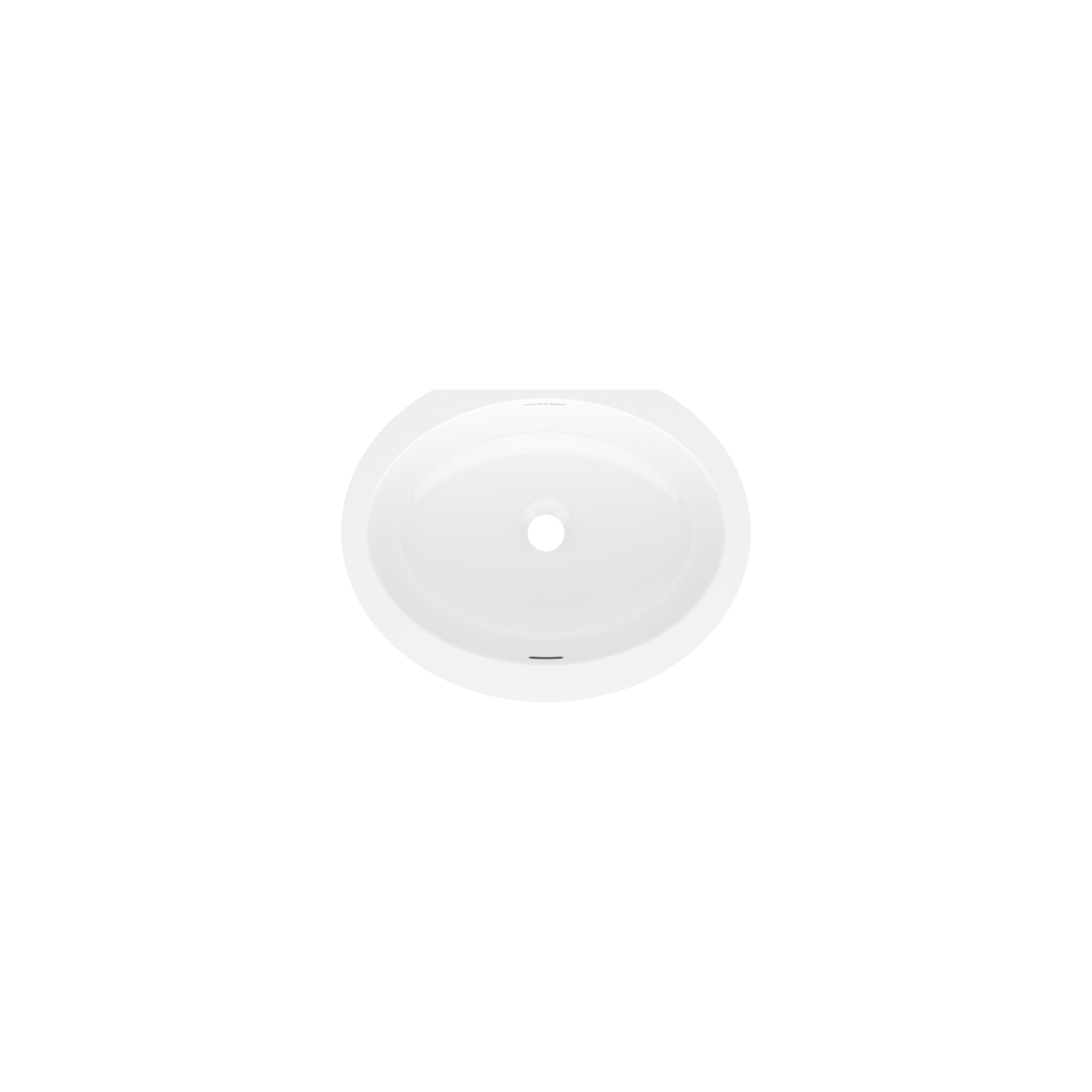 Lavabo Kaali de Victoria + Albert en piedra volcánica blanca, vista en ángulo sobre fondo blanco (46 × 36 cm)