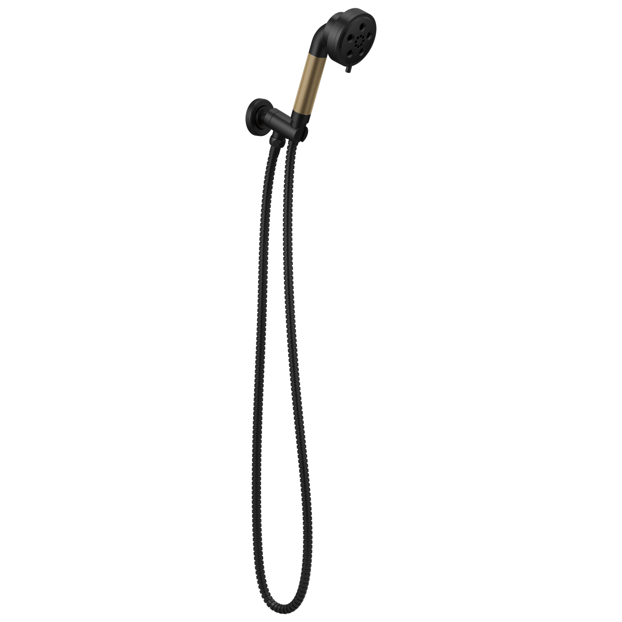 Brizo Litze Regadera de Mano de Pared H2Okinetic® — Negro Mate / Oro Luxe