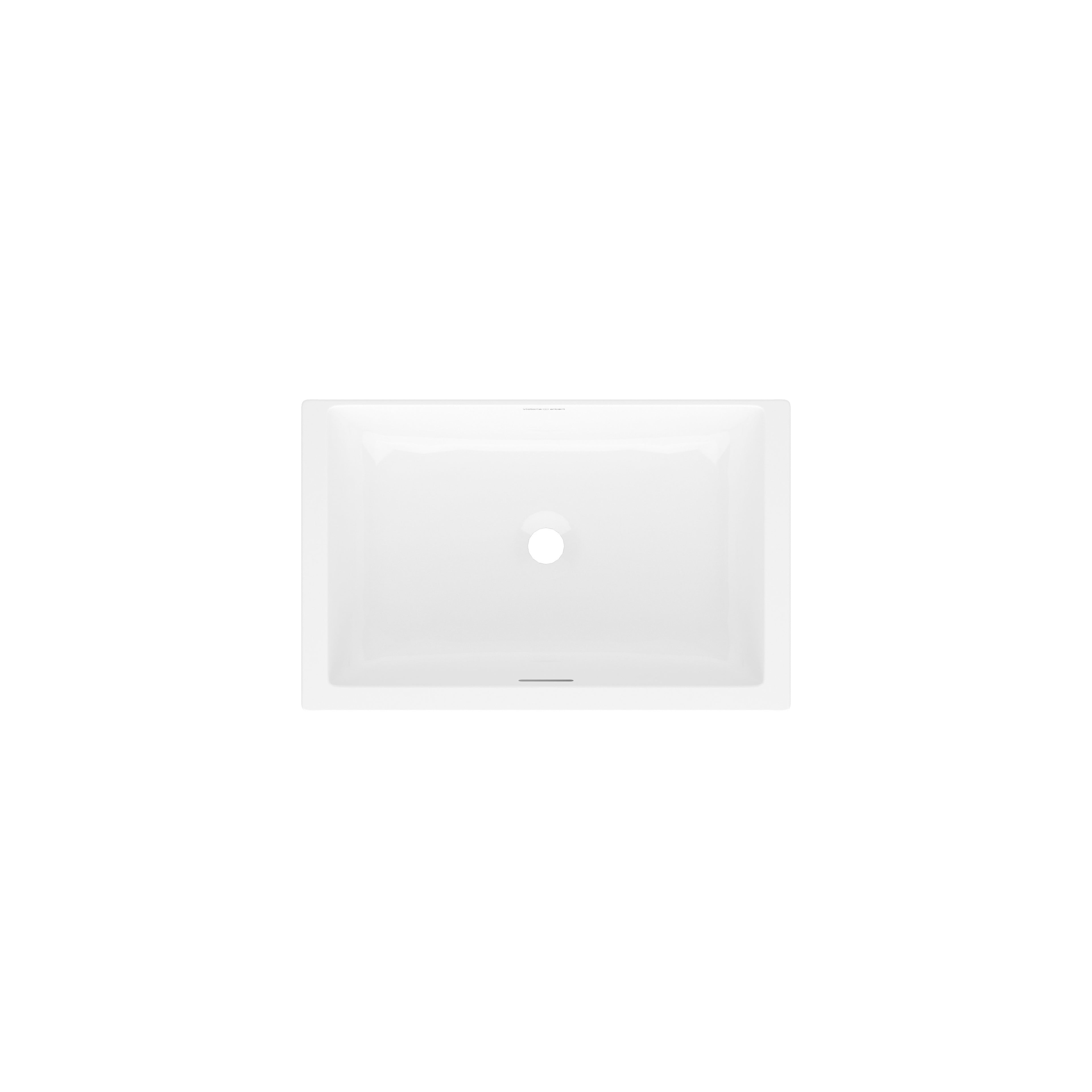 Lavabo Kaldera de Victoria + Albert en piedra volcánica blanca, vista en ángulo sobre fondo blanco (51 × 36 cm)