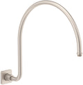 California Faucets San Elijo Brazo de Regadera Curvo - Base Cuadrada - Níquel Satinado