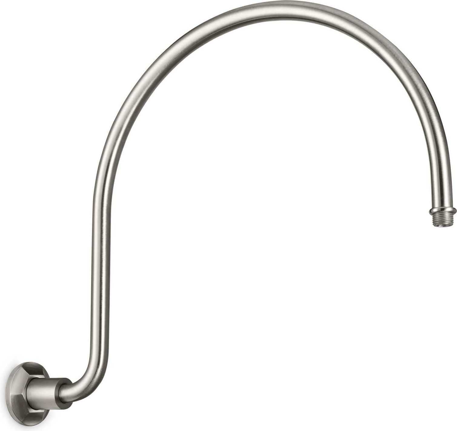 California Faucets Monterey Brazo de Regadera Curvo - Base Hexagonal - Níquel Satinado