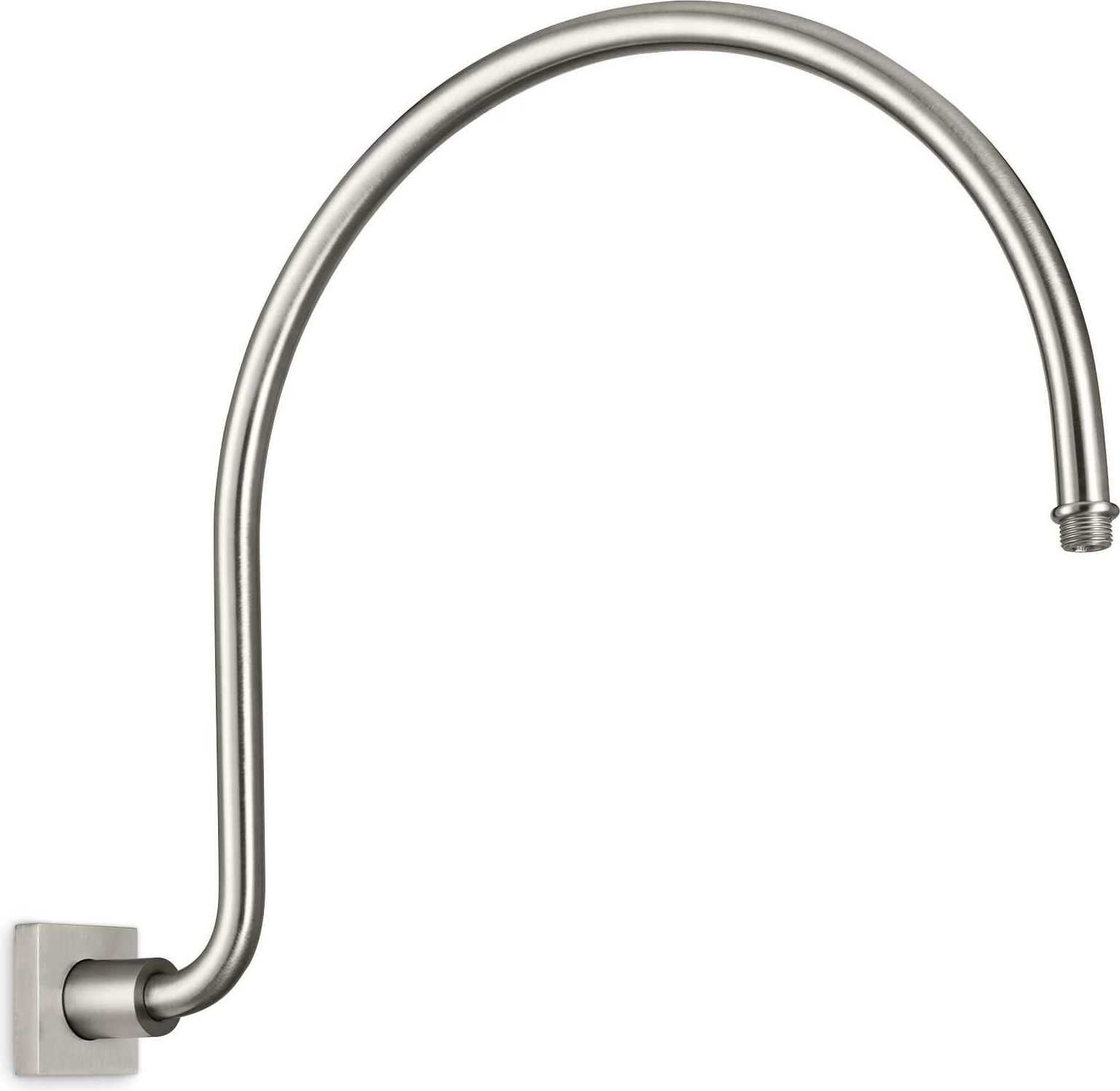 California Faucets Morro Bay Brazo de Regadera Curvo - Base Cuadrada - Níquel Satinado