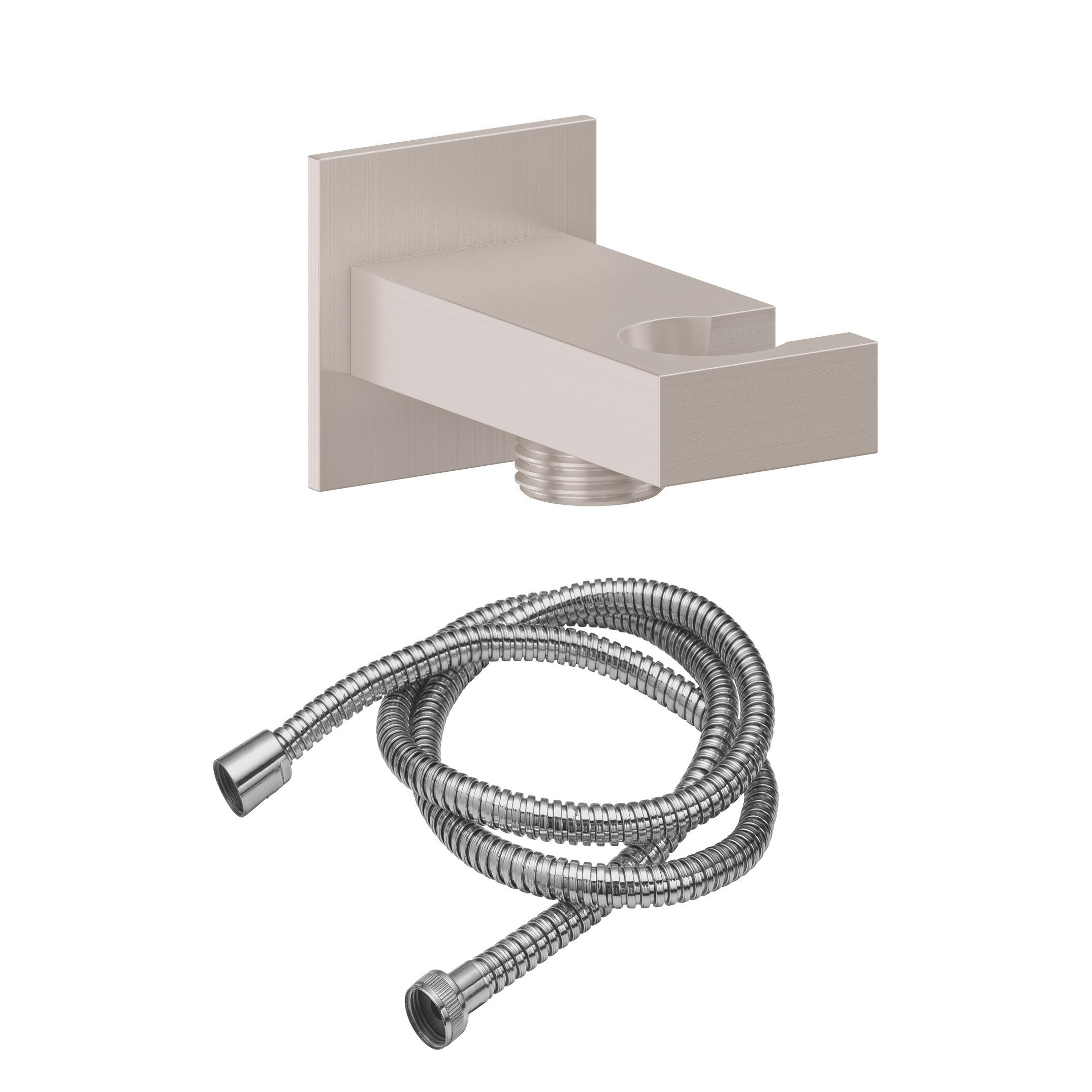 California Faucets Terra Mar Kit de Regadera de Mano de Montaje en Pared - Base Rectangular - Níquel Satinado