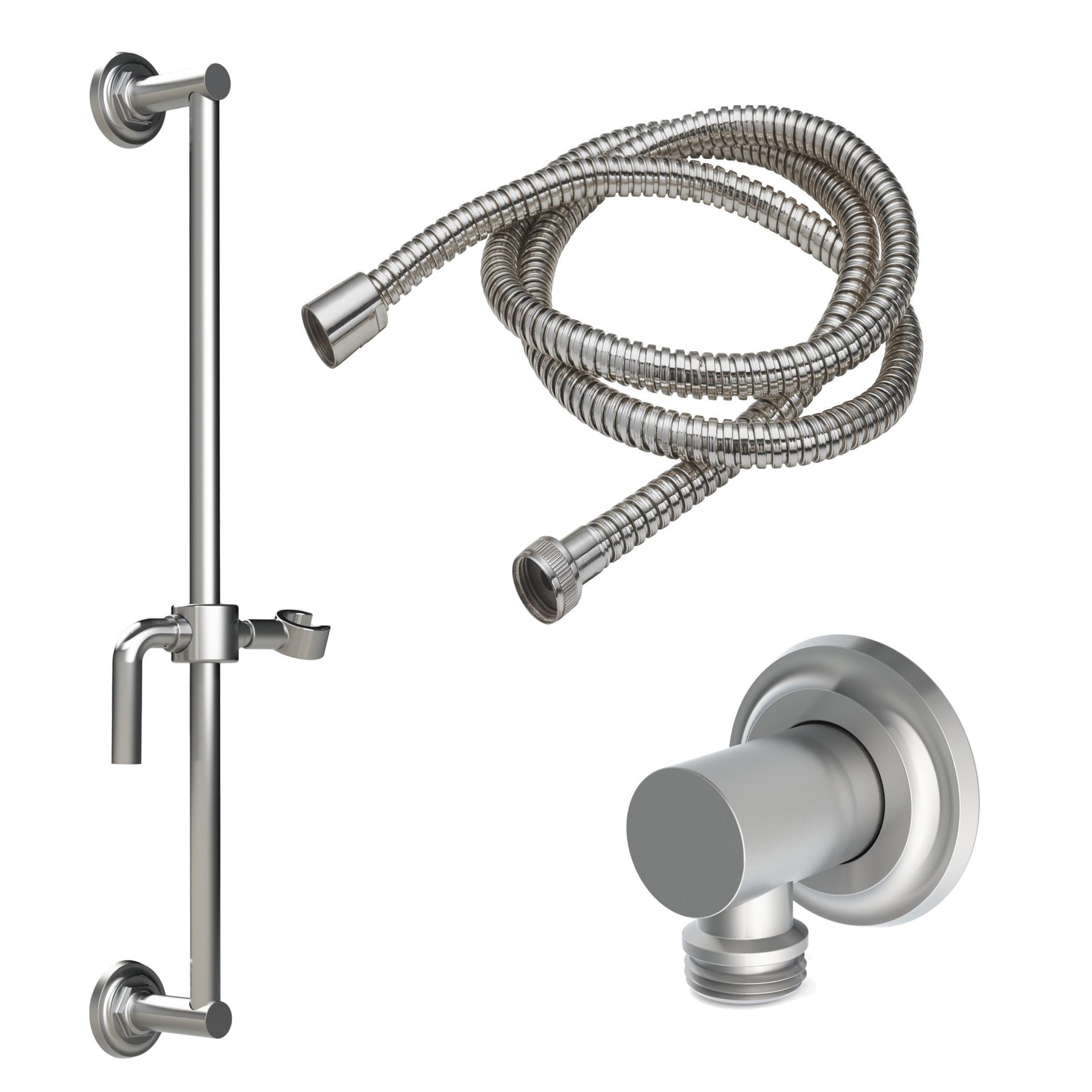 California Faucets Descanso Kit de Regadera de Mano con Barra Corrediza - Manija de Palanca Lisa con Base Cóncava