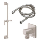 California Faucets San Elijo Kit de Regadera de Mano de Barra Deslizante - Base Cuadrada - Níquel Satinado