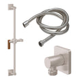 California Faucets San Elijo Kit de Regadera de Mano de Barra Deslizante - Base Cuadrada - Níquel Satinado