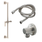 California Faucets San Elijo Kit de Regadera de Mano de Barra Deslizante - Base Redonda - Níquel Satinado