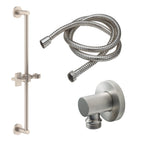 California Faucets San Elijo Kit de Regadera de Mano de Barra Deslizante - Base Redonda - Níquel Satinado