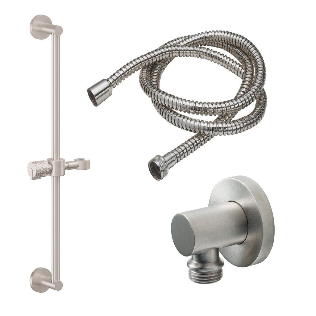 California Faucets Jalama Kit de Regadera de Mano con Barra Deslizante - Níquel Satinado