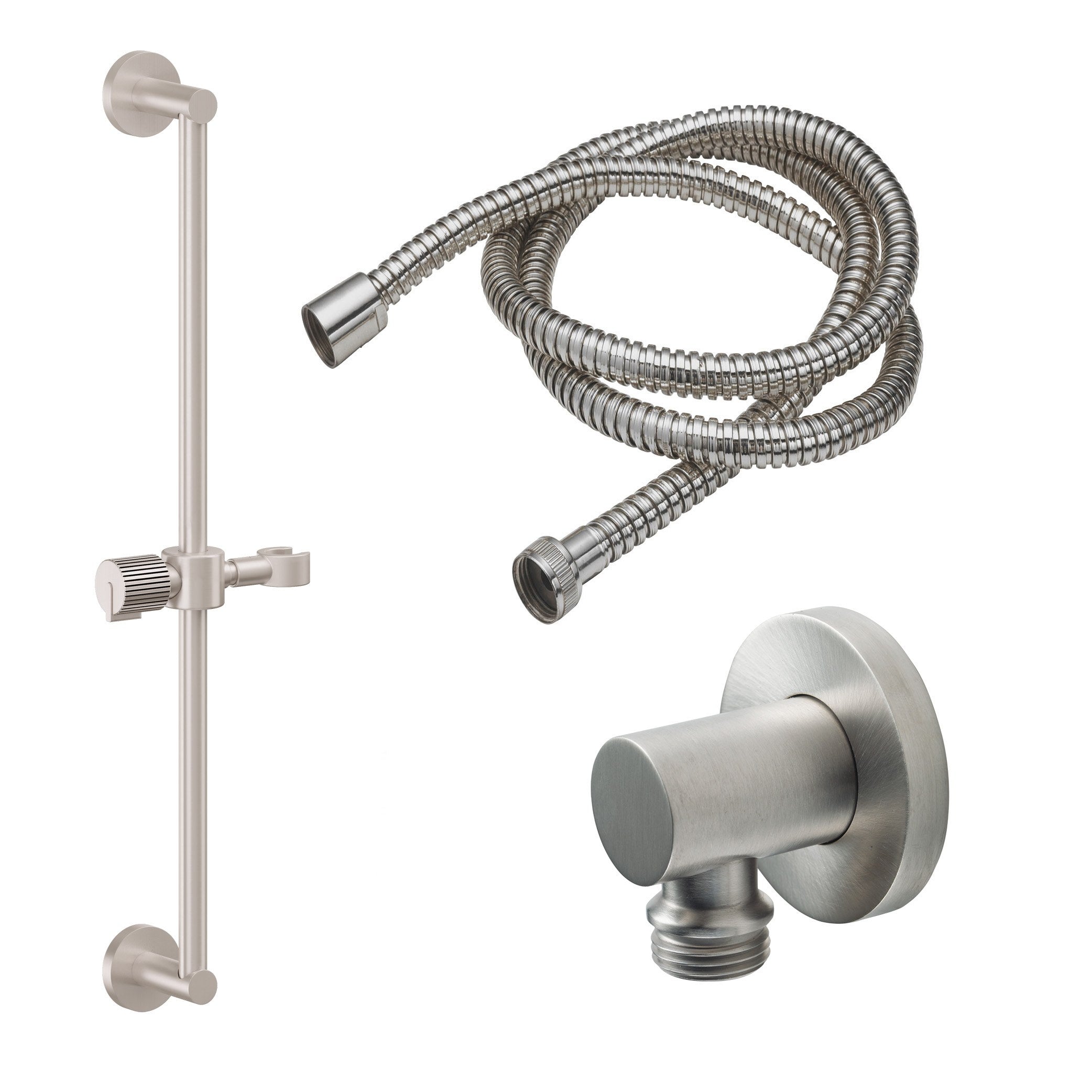 California Faucets Jalama Kit de Regadera de Mano con Barra Deslizante - Níquel Satinado