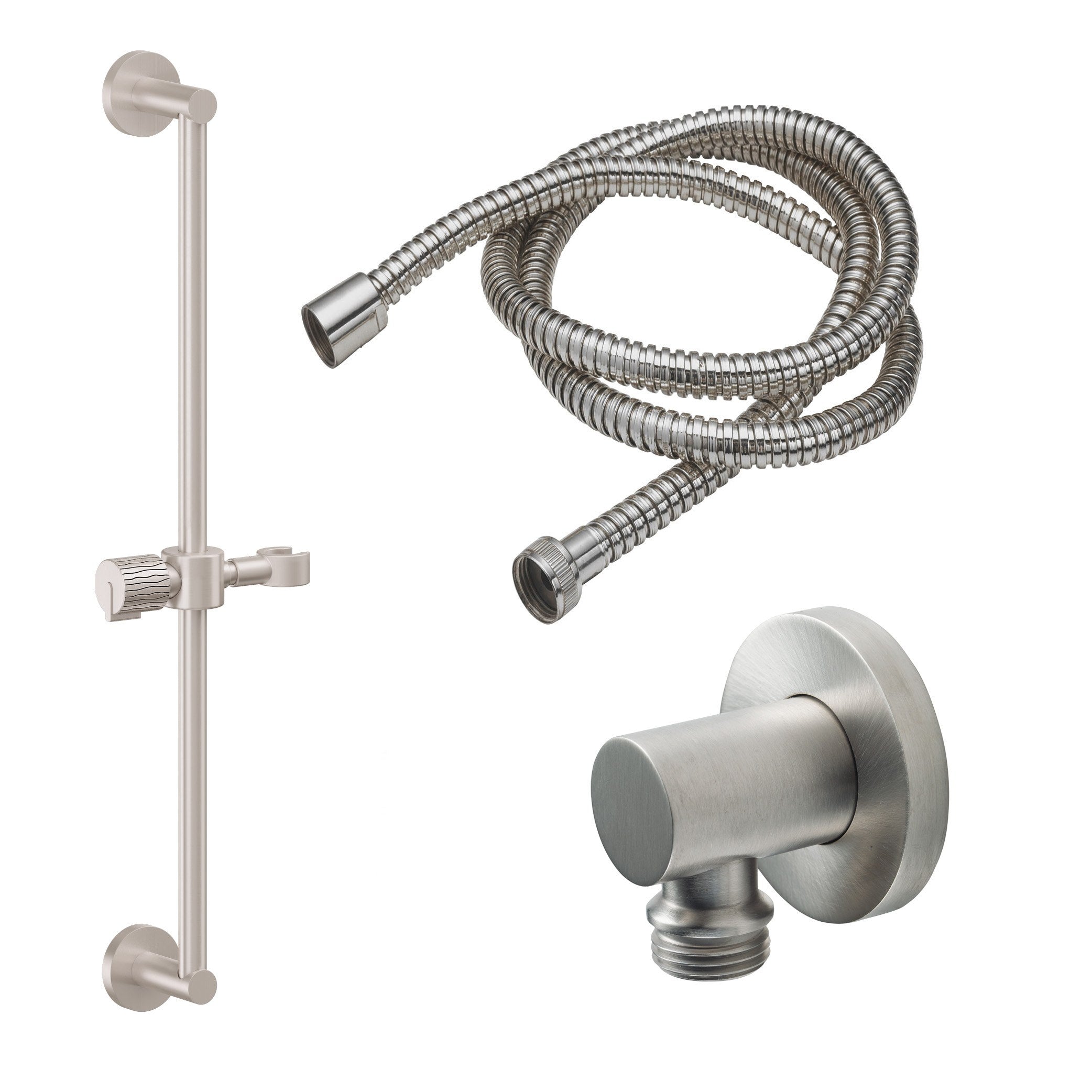 California Faucets Jalama Kit de Regadera de Mano con Barra Deslizante - Níquel Satinado