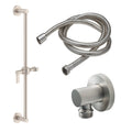 California Faucets Cayucos 30" Kit de Regadera de Mano con Barra de Apoyo - Manija de Palanca con Base Redonda - Níquel Satinado