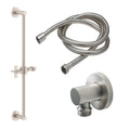 California Faucets Cayucos 30" Kit de Regadera de Mano con Barra de Apoyo - Manija de Cruz con Base Redonda - Níquel Satinado